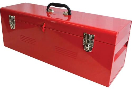 Faithfull Heavy-Duty Steel Tool Box with Tote Tray. 670 x 218 x 241mm