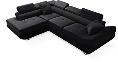 Robin Inspire Saturn Ecksofa mit Schlaffunktion L-Form Links Schwarz