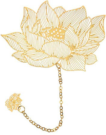 LZHLMCL Lesezeichen Seiten Retro Metall Im Chinesischen Stil Hohles Lesezeichen Lotus Lotusblatt Lesezeichen Schreibwaren Schule Bürobedarf Geschenke Blumen