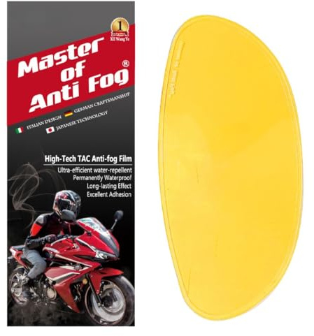 XII WY Universal Motorcycle 3/4 open face Helmet Shield Anti Fog Film,Yellow Visor Lens Insert Fog Resistant Waterproof Sticker