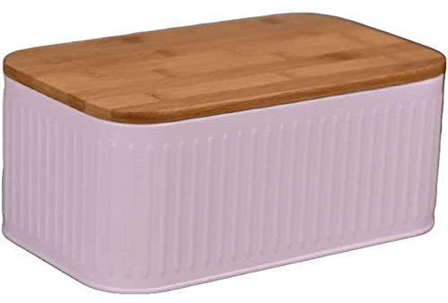 ABGRC Cocina Panera Caja de pan de metal, soporte de pan moderno con tapa, contenedor de almacenamiento de panera de granja vintage de gran capacidad Minimalista