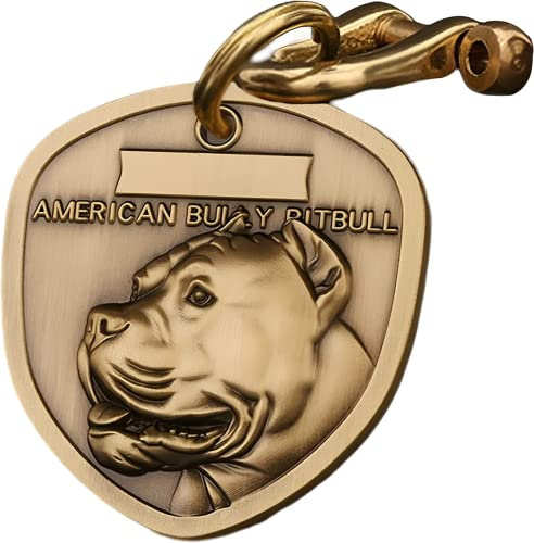 Schild Kupfer Hundemarke Personalisiert Mit Gravur,Amerikanischer Bully Pitbull Verschiedene Dog ID Tag