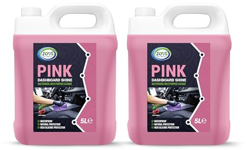 JOVS Pink Dashboard Shine 2 X 5L - Cherry Fragrance | Ultimate Cleaner & Shine for Car Dashboards | Interior & Plastic Restorer | Professional Grade with Refreshing Scent