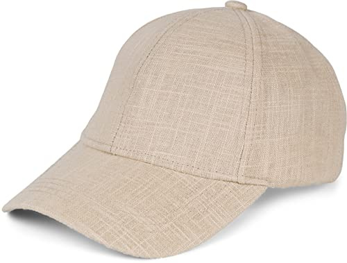 styleBREAKER Unisex Baseball Cap Sommer Leinen | Kopfumfang 54-59 cm - Stufenlos verstellbar. 7 cm gebogener Schirm. Atmungsaktiv durch Naturfaser. Mit Baumwoll-Schweißband.