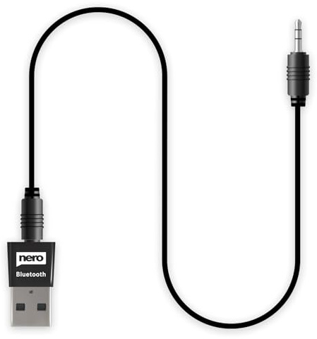 Nero Bluetooth 5.0 AUX-Adapter für Auto | Musik kabellos vom Smartphone streamen | Receiver mit 3,5 mm Klinke & USB | Startet automatisch, Keine Batterie | 10 m Reichweite