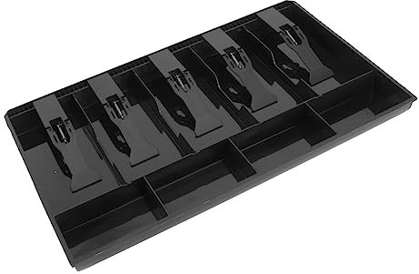 MAGICLULU 5gitter Fächer Kassenschublade Für Bargeld Schwarz Für Kassen Münzen Und Geldscheine Langlebig Und Praktisch Für Geschäfte Und Zuhause