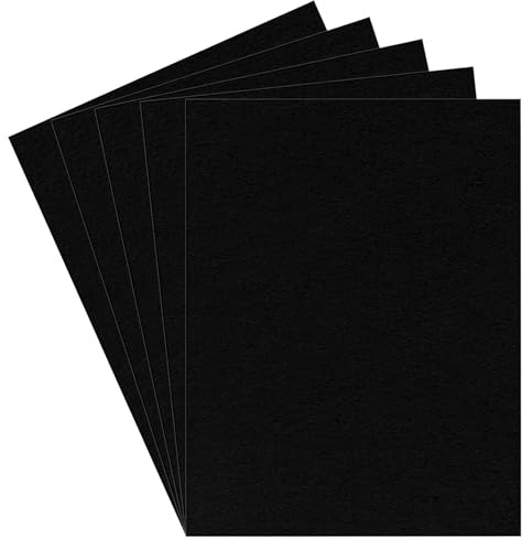 5 Pieces 1mm Felt Fabric 20 x 30 cm, Black Felt for Craft, Craft Materials for Sewing, DIY Crafting and Various Holiday Decorations