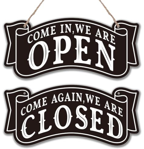 SUPERDANT Cartelli Aperti e Chiusi per Aziende Cartelli Aperti per Ristoranti Cartelli per Negozi Aziendali Cartelli Aperti e Chiusi Da Appendere Pannelli Decorativi di Benvenuto Bifacciali