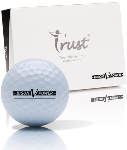 Trust Fiducia palla da golf Bison V Power, modello 2024 K9, per velocità di oscillazione inferiore a 105 mph, sensazione morbida, diritta e massima distanza, rivestimento in uretano (bianco-12 palle)