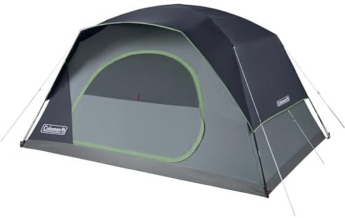 Coleman Skydome-Zelt mit 5-minütiger Einrichtung, 2/4/6/8 Personen, wetterfestes Zelt mit Regenschutz und Tragetasche, 20% mehr Kopffreiheit als herkömmliche Vordächer