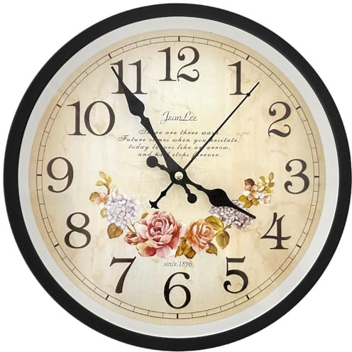 GGTTNRT Wall Clock 10Inch, Battery Operated Silent, Wall Clocks for Living Room, Kitchen, Bedroom, Dining, Office Decorative (Black)
