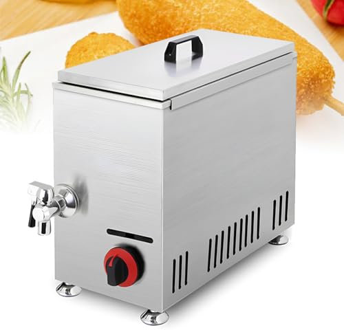 Macchina per Bastoncini per Hot Dog al Formaggio da 21 Litri, Friggitrice a Gas Commerciale, Friggitrice Automatica per Formaggio Hot Dog Salsiccia alla Griglia, Friggitrice per Salsicce