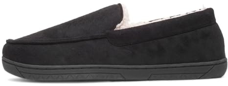 The Slipper Company Men's Black Moccasin - Size 10 UK - Black