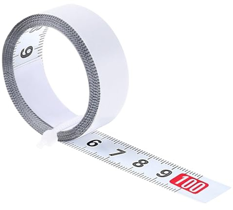 1 Rolle Maßband aus Kohlenstoffstahl, 2m Mitte zu Beiden Seiten | Measuring Tape, Selbstklebend, Metrisches Lineal, 2 m, 13 mm Breite, Maßband, zum Messen von Werkbank, Tisch, Maschine