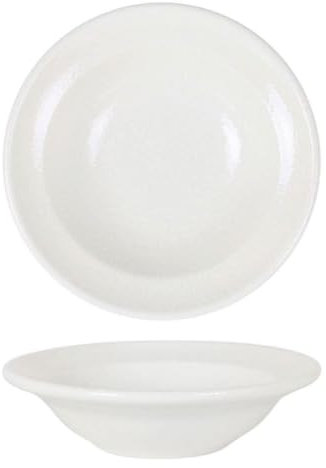 Service d'assiettes rondes de 12 pièces creuses et empilables EMILY, plat à soupe, pâtes et salades en porcelaine blanche - Dimension: 16 x 4 cm