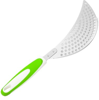 Nudelsieb - Abgiesshilfe für Töpfe und Pfannen bis Ø 26 cm, stabiles Nudelsieb Edelstahl rostfrei, Abtropfsieb, flache Abgießhilfe ideal für Pasta und Kartoffeln (Grün)