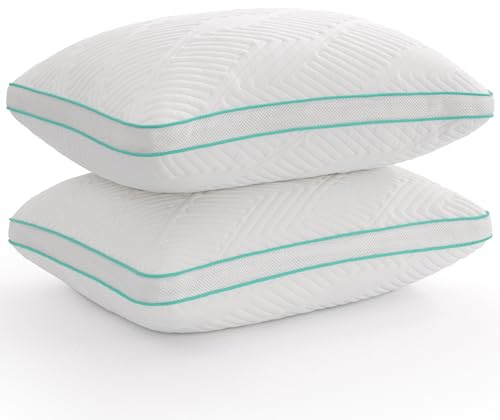 Twirest Pillows 2 Pack, Shredded Memory Foam Pillow, Hypoallergenic Hotel Bed Pillows for Comfortable Sleeping, Machine Washable, Standard Size (48x74cm)