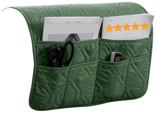 ILiemao Fundas para Reposabrazos De Sofa Sillon Funda Sofá Protector Sillón Brazos Apoyabrazos Cubierta Impermeable Recliner Silla Cubiertas Antideslizante Slipcover con Bolsillo Lateral(Verde)