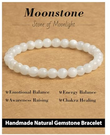 Landorilo Heilstein Armband für Damen Herren 6mm, 31 Natursteinarten | Echte Naturstein Perlen, Perlenarmband für Chakren, Personalisierte Geschenke für Sie & Energiekarten,Inklusive Ersatzperlen