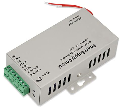 Uoonner K80 Alimentation de contrôle, AC 90-260V à DC 12V pour système de contrôle d'accès, sonnette vidéo, serrure électrique, verrouillage de boulon, serrure magnétique, contrôleur