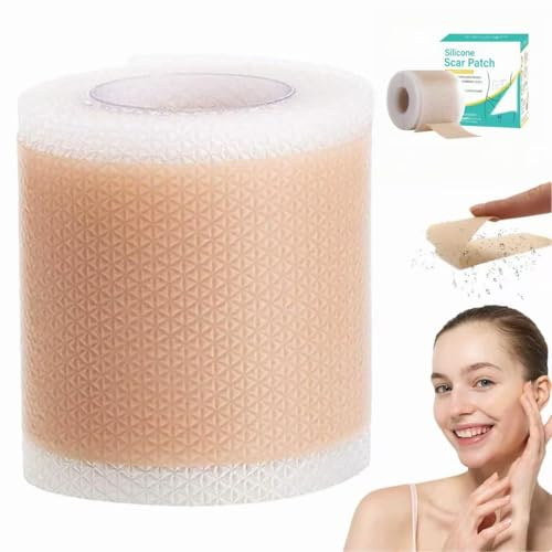 Pansements en silicone pour cicatrices, traitement avancé des cicatrices, longue durée (1,6 × 78, 2 m)