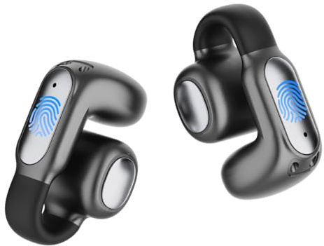 ANSTEN Open Ear Écouteurs Bluetooth à Clip pour Le Sport, Ecouteurs Bluetooth sans Fil Sport avec Réduction de Bruit ENC, IPX5 Étanche, 80h Autonomie en Veille, Charge USB-C