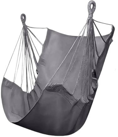 Schaukelstuhl, Terrassen Hängematten Für Draußen, Bequemer und entspannender Sitz mit max. 150kg Tragkraft durch Linderung von Wirbelsäulenstress un für Innenbereich Terrasse Schlafsaal Camping Garten