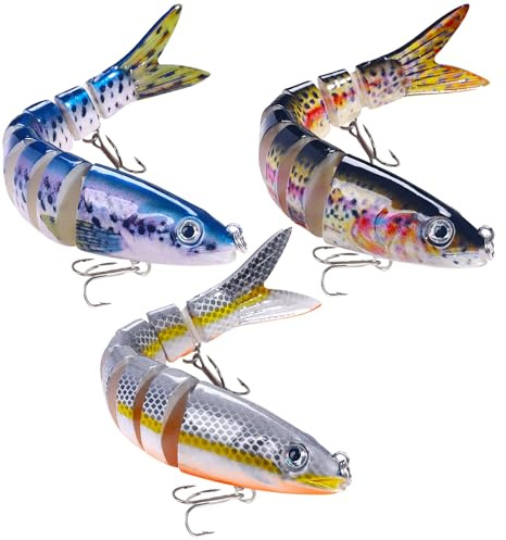 Vakler 3 Pièces Leurre Peche Carnassier, Leurre Brochet Bioniques (B)