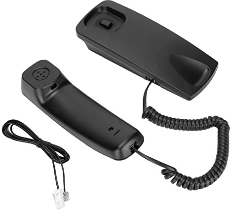 Keenso Telefono da Parete Cablato con Display LCD con Funzione di Ricomposizione, Regalo Perfetto per gli Amici, ABS di Alta qualità (BLACK)