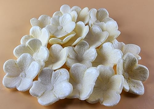 20 x Edible 3D 25mm Cherry Blossoms Flowers, icing toppers, cake cupcakes decorations T069 (Pearl Ivory)