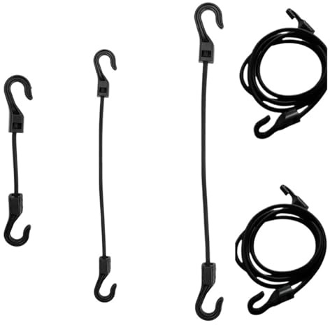 Elastic Motorcycle Luggage Straps Bungee Cords with Hooks for Bike Rack Kayak Cargo Net Securing Camping Tie Down Gear Rope(Mixed-6pcs)