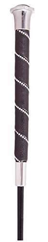 BR Orion - Frustino da dressage con strass, 120 cm, colore: Nero/Argento