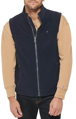 Tommy Hilfiger Herr Polar Fleece Väst, Marinblå, Medium, Marinblått Xsp, M