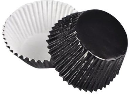 rosenice Verstärkte Aluminium Muffinförmchen Schwarz 100 Stück Einweg Backbecher Für Cupcakes Muffins Und Party Snacks