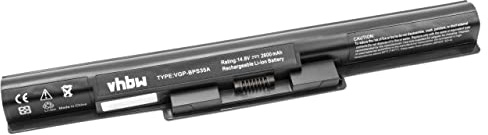vhbw Akku kompatibel mit Sony Vaio SVF14217CXB | SVF14217CXW, SVF14217SCP, SVF14217SCW, SVF14217SG Notebook (2600 mAh, 14,8 V, Li-Ion)