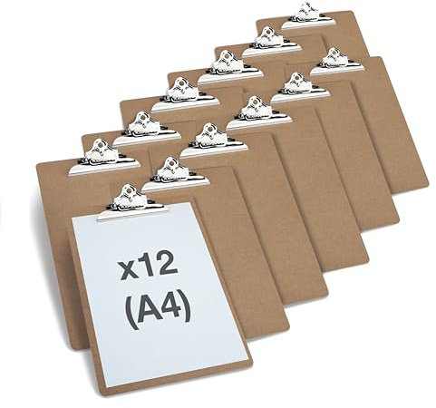 Rapesco 1521A Business Pack: 12 Porte-Blocs en Panneaux Durs à Grande Capacité, A4, Marron