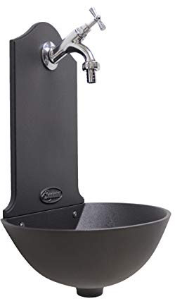 Fonderia Bongiovanni | Fontanella da giardino | Fontana a muro | Modello Malaga | con rubinetto ottone cromato 303C | per casa giardino | fontanella da esterno| fontana da giardino esterno