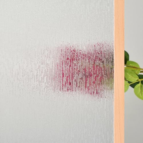 FEOMOS Regenglas Fensterfolie Dekorfolie Statisch Haftend Sichtschutzfolie Selbstklebend Klebefolie für Bad Küche Anti-UV Regen 60cm x 200cm