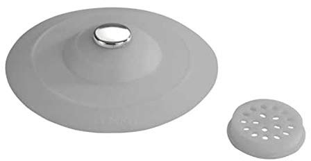 Maximex Abfluss-Stöpsel, Abfluss-Stopfen mit 3-facher Abflussregulierung, filtert feine und grobe Überreste separat, verhindert Verstopfen von Abflussrohren, Ø 10 x 3,2 cm, Silikon