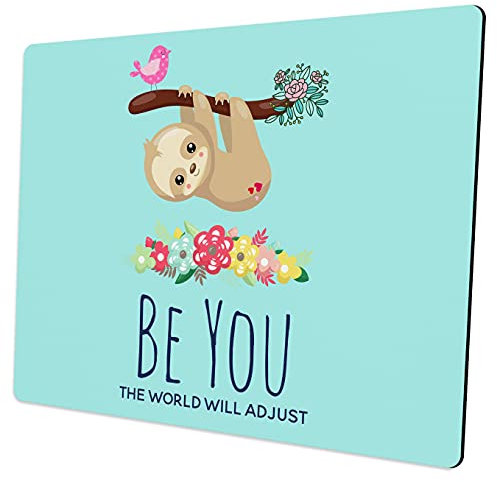 Cute Mouse Pad, Funny Blue Sloth Mouse Pads Mousepad for Computers Office Laptop PC Wireless Mouse Women Kids Desk Accessories with Non-Slip Rubber Design Keyboard Mat 9.5x7.9x0.12 Inch