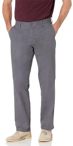Amazon Essentials Men's Classic-Fit Wrinkle-Resistant Flat-Front Chino Pant, Charcoal, 46W x 28L