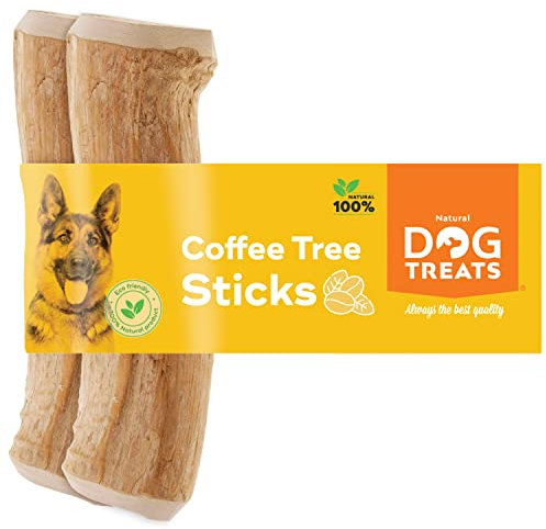 Natural Dog Treats – Natürlicher Kauknochen aus Kaffeeholz für Hunde und Welpen – Kauspielzeug aus Kaffeeholz – Größe M – 2U