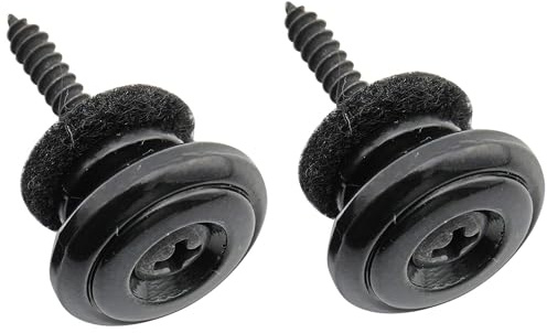Musiclily Pro 17mm Groß Gitarren Gurtknöpfe Gurtpins Schwarz 2er Set | Stahl ,für E-Gitarre Akustikgitarre Konzertgitarre Ukulele
