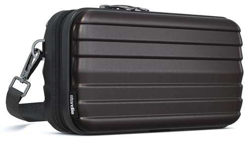 stardis unibag Crossbody-Bag Schultergurt Reißverschluss Mini-Koffer Umhängetasche wasserabweisend Handtasche Kosmetiktasche Hardcase Damen Herren Kofferform Hartschale schwarz
