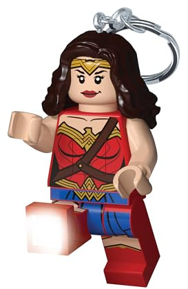 Lego DC Superheroes - Wonder Woman Porte-clés Lampe de Poche LED pour Les Fans de DC - Jouet Fantaisie pour Enfants - Figurine de 76 mm (KE117H) - 2 Piles CR2025 incluses