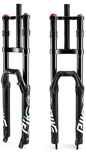 TISORT Fahrrad Federgabel 26/27.5/29 Für Mountainbike Double Shoulder Downhill Abseilen Stoßdämpfer Mountainbike Federgabel 1-1/8 Für DH/XC/BMX Federgabeln(Black,26)