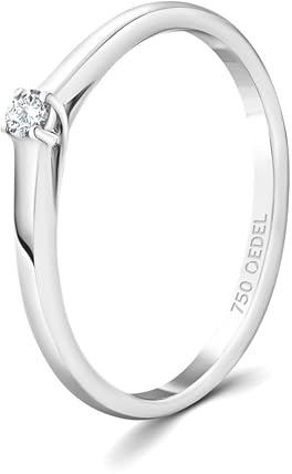 EDELIND Diamant Verlobungsring Damen Gold 750 - Diamantring 0.05-1 Ct GIA-zertifiziert aus Weißgold - mit Geschenkbox - Symbol der Liebe