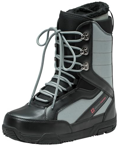Alpine Swiss Herren Snowboardstiefel Winter Schneestiefel Grau 7 M US