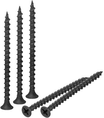 QUARKZMAN Viti per Lamiera a Testa Piatta M3,8x60mm, 50pz Viti per Legno con Testa Phillips, Ossido Nero, Viti Autofilettanti in Acciaio al Carbonio per Cartongesso