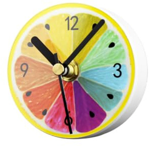 Orologio Magnetico per Frigorifero a Limone Rotondo | Motivo Frutta, Struttura in Plastico e Magnete, Alimentazione Aa Non Inclusa, per Amici e Famiglie